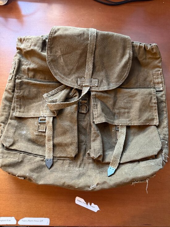 vintage Handbags - Vintage Canvas Military Rucksack Backpack